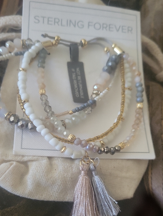 Sterling Forever Jewelry - Silver Forever 5 Beautiful Beaded Tassels Adjustabke Bagged New